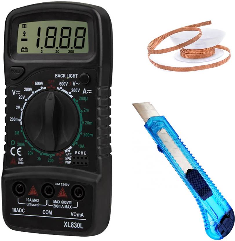 Crafts Haveli Multimeter 830, Desoldering Wik & Knife Cutter Digital