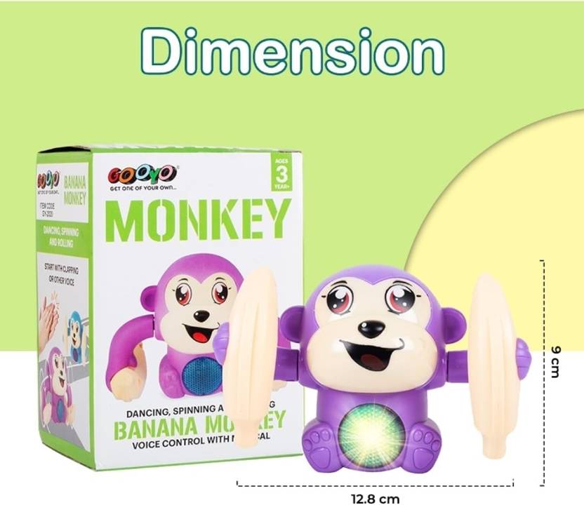 NEWGIFTHOUSE Toy for Kids Musical Toy Banana Monkey Learning Toys Rolling Tumble Toy Kids