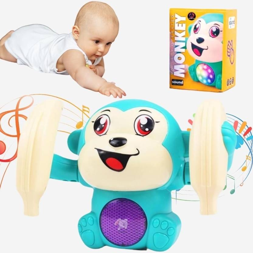 NEWGIFTHOUSE Dancing Monkey Musical Toys with Voice Control Light & Sound Toys multicolor