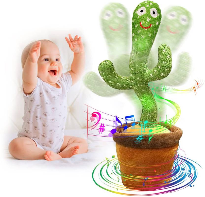 NEWGIFTHOUSE Rachargeable Toys Talking Cactus Baby Toys for Kids Dancing Cactus Toys (Green)