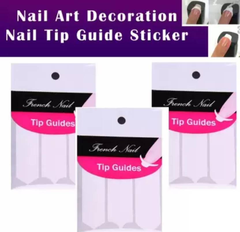 feelhigh Set Of 3 Nail Art Decoration Nail Tip Guide Sticker