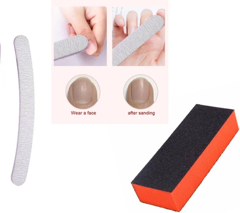 she pro Nail Art Shiner Buffer Block Orange Buffing and 1 Nail Filer