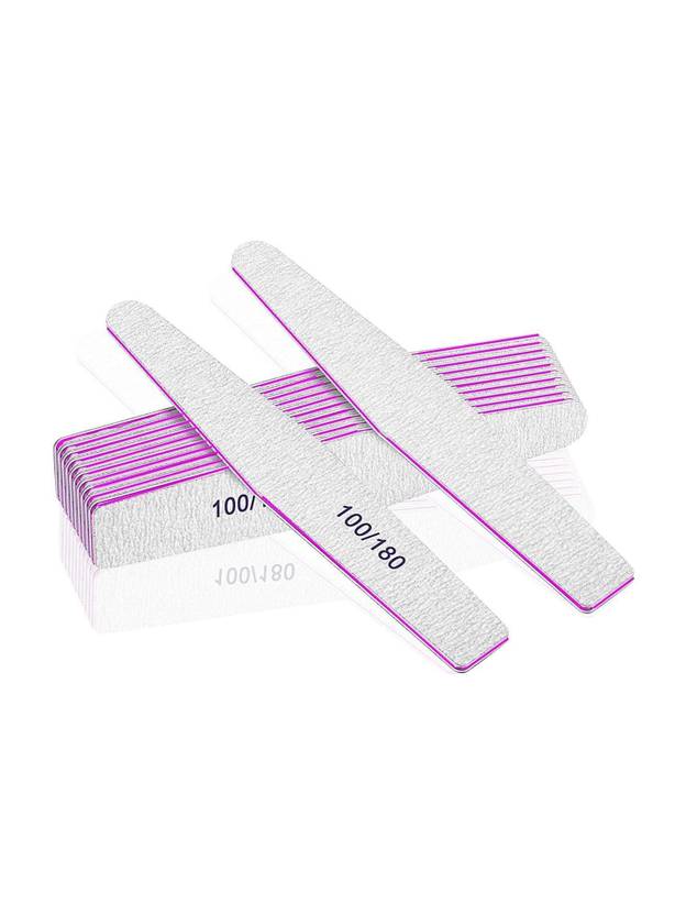Shills Professional 10PCS 100/180 Nail Files, Professional Nail File Set, Diamond Fingernail files