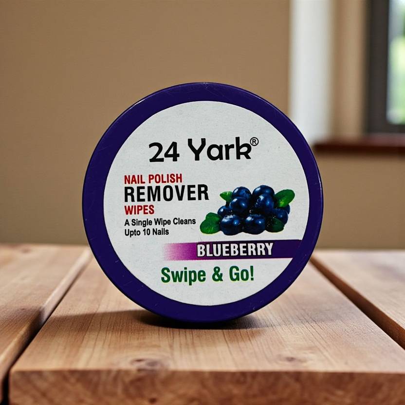 24yark nail polish remover blueberry flavour 32 wipes