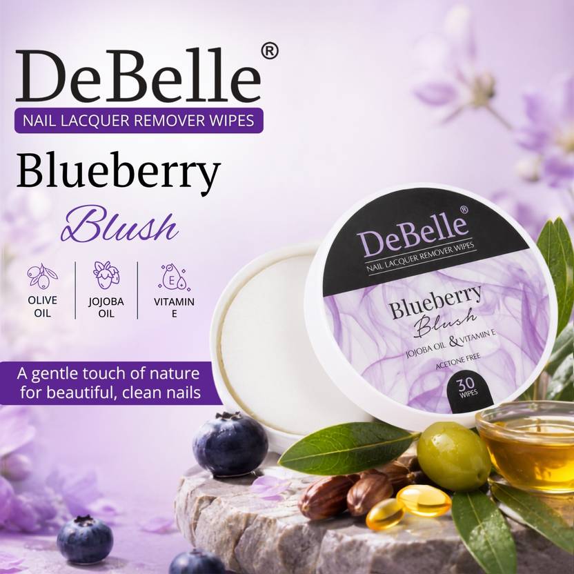 DeBelle Nail Lacquer Remover Wipes - Blueberry Blush