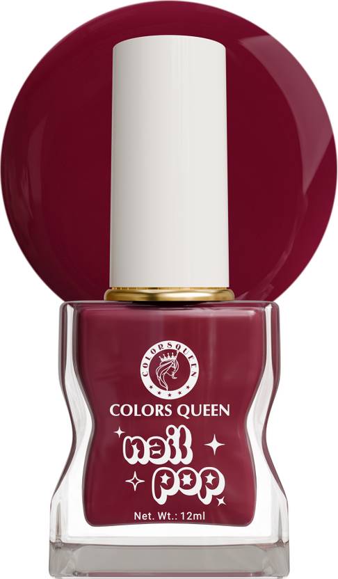COLORS QUEEN Nail Pop Nail Polish Glossy Gel Finish, Non Sticky, Long Lasting & Quick Drying Berry Kiss