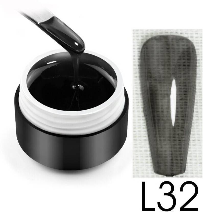 ROSALIND Glass Mirror Effect Neon Gemstone Glaze UV & LED Nail Gel Polish (RL-GG-5ml-L32) Black