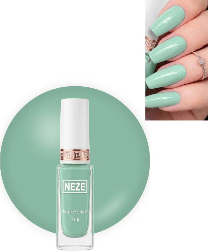 neze Mint green Nail Polish 7ml | Glossy Finish | Quick Dry Long Lasting Color Green