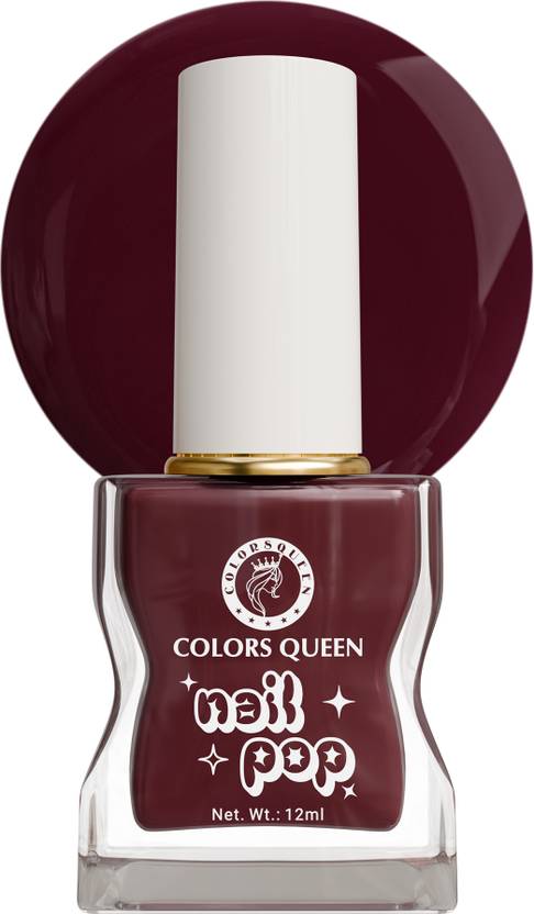 COLORS QUEEN Nail Pop Nail Polish Glossy Gel Finish, Non Sticky, Long Lasting & Quick Drying Plum Noir
