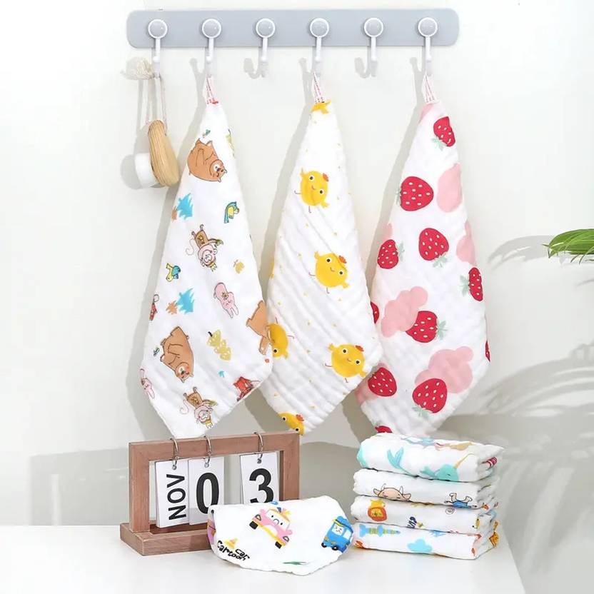 Babking Organic cotton printed baby muslin organic white muslin cotton cloths White Cloth Napkins