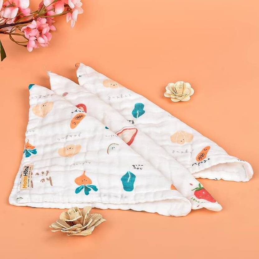 Babking Baby Muslin Wash Cloths Towels Cum Square Wipes – Super Absorbent White Paper Napkins