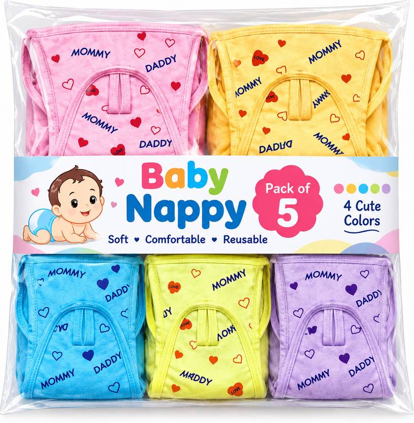 BuyEpics Baby Cotton Nappy Printe Soft Reusable Cloth Diaper for Newborn Baby Boys&Girls