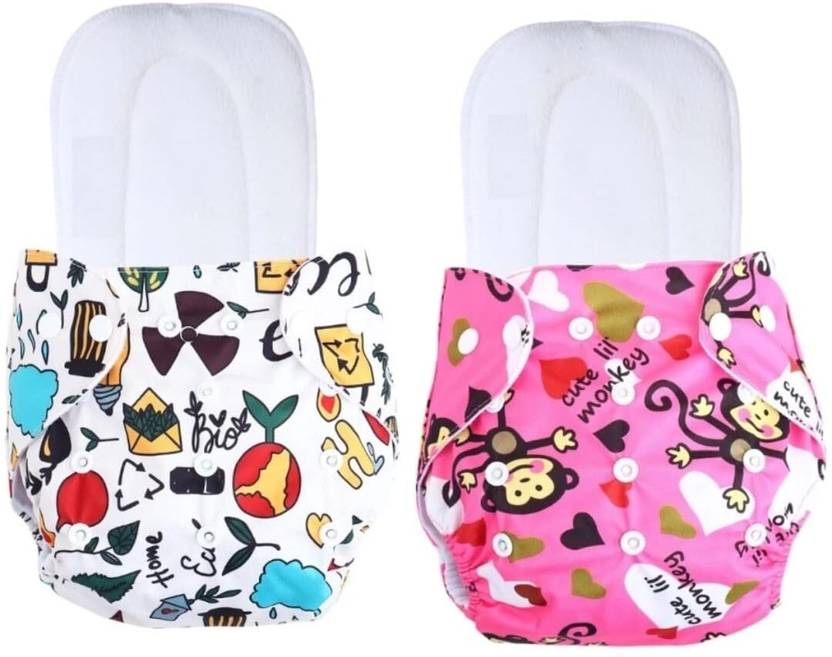ByLoe Free Size Reusable Cloth Diaper With 2 Dry Feel Absorbent Soaker Pad (3M-3Y)