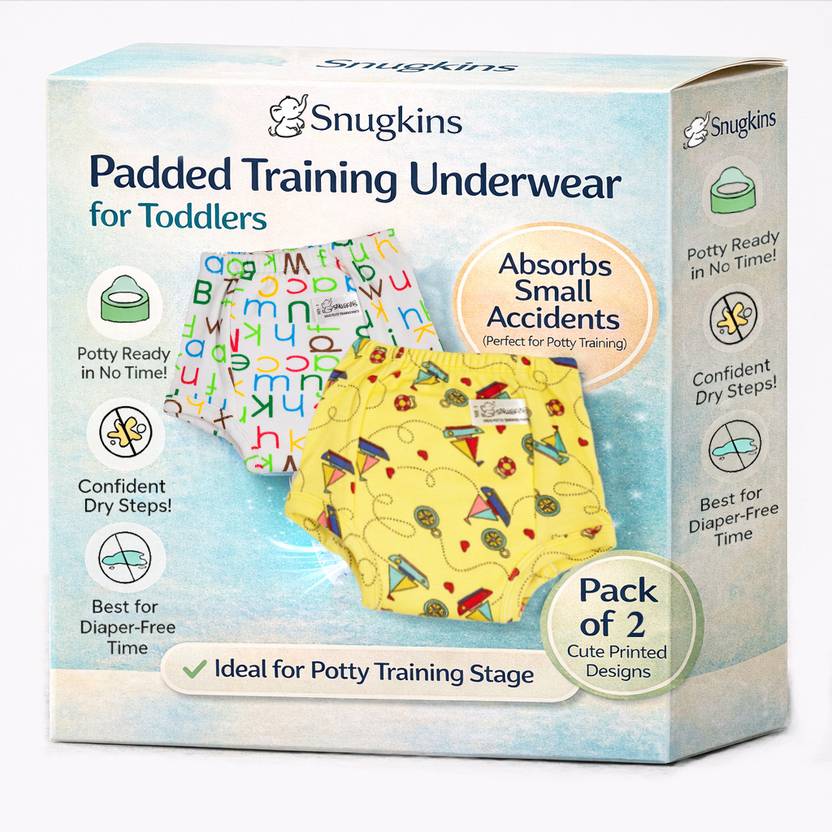 SNUGKINS Potty Training Pants for Kids.100% Cotton.Pack of 2 (Size 2, 2 years - 3 years)