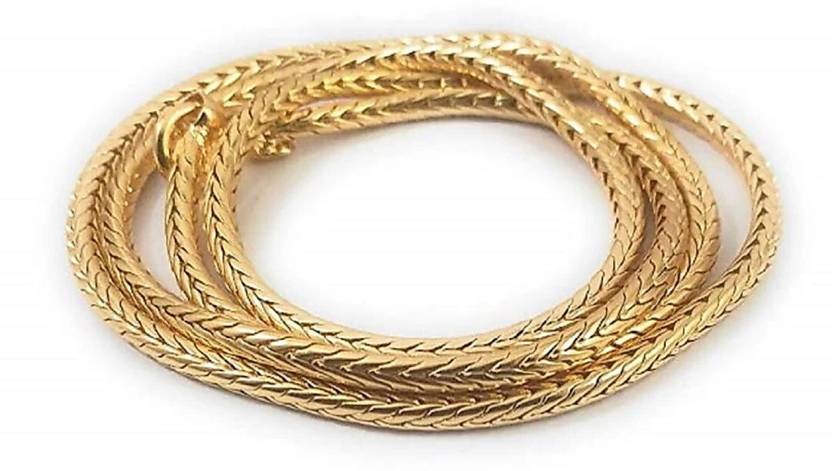 SRI SAI GOLD COVERING ONE GRAM GOLD PLATED CHAIN FOR WOMENS Gold-plated Plated Brass Chain
