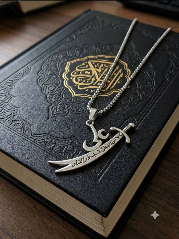 Kailashkum Zulfiqar Sword Pendant Necklace. Stainless Steel Necklace