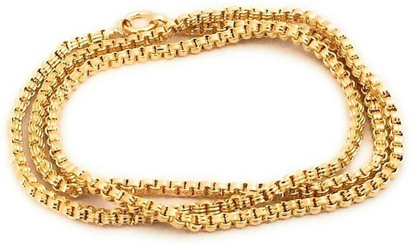 Aviate 24" inch Gold-plated Plated BOX TO BOX Chain FOR GIRLS & WOMEN Cubic Zirconia Gold-plated Plated Copper Chain
