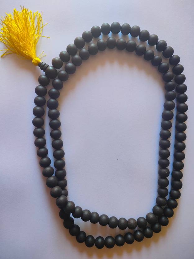 Sri Guruji Store Original Karungali Malai 10mm (108 Beads) 100% Natural Black Ebony wood Beads Wood Chain