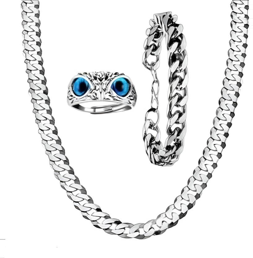 6TFLYs Best Fashionable Ring Owl and Bracelets Chain For Looking Well And Stylish Silver Plated Stainless Steel Chain