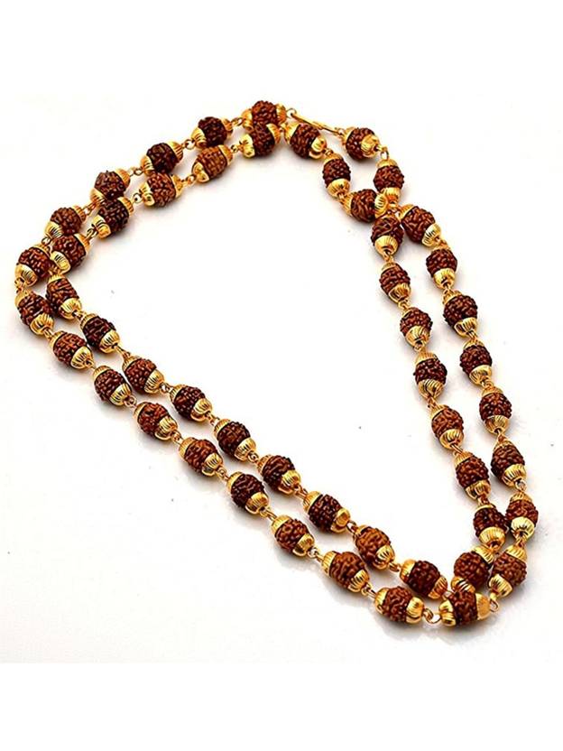 shahinpearlmart 100% ORIGINAL RUDRAKSHA MALA 108+1 BEADS FOR (UNISEX) Gold-plated Plated Plastic Necklace Set