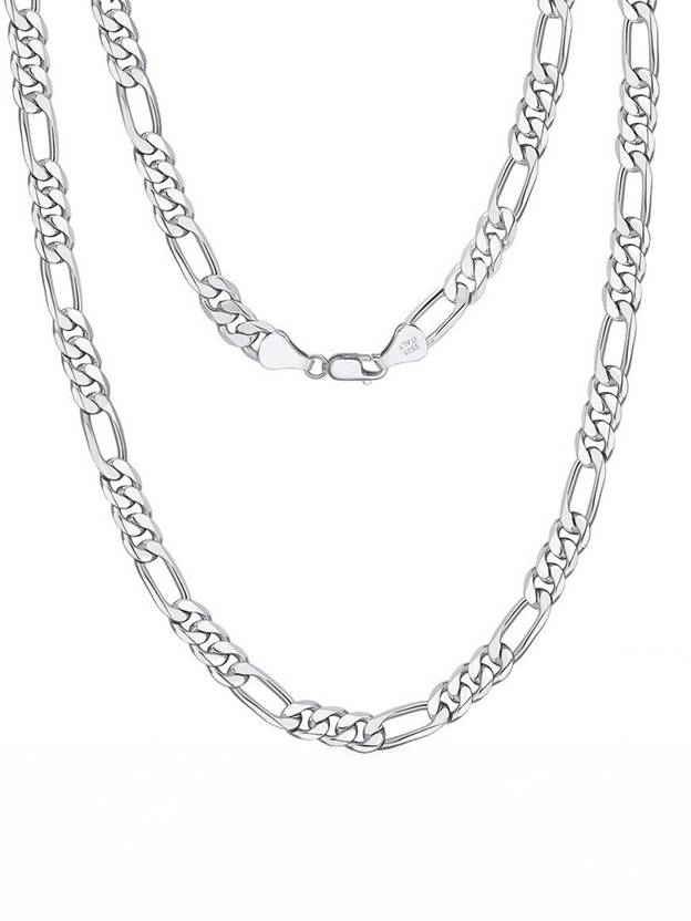 SILVERSHOPE Fashion Classic New Hip Hop Figaro For Mens Jewelry Silver Chain