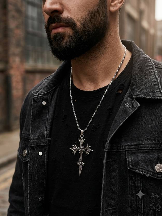 Kailashkum Gothic cross pendant necklace Stainless Steel Necklace