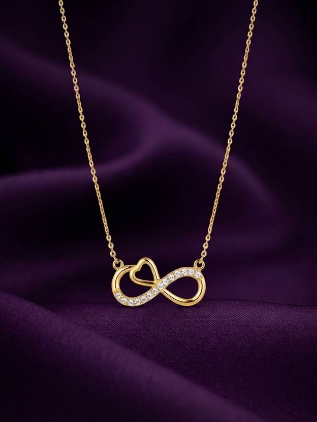 RACHIVA 18K Gold Plated Infinity Heart Zircon Necklace Cubic Zirconia Gold-plated Plated Stainless Steel Necklace