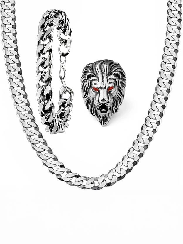 6TFLYs Best Fashionable Lion Ring and Bracelets Chain For Looking Well Stainless Steel Chain