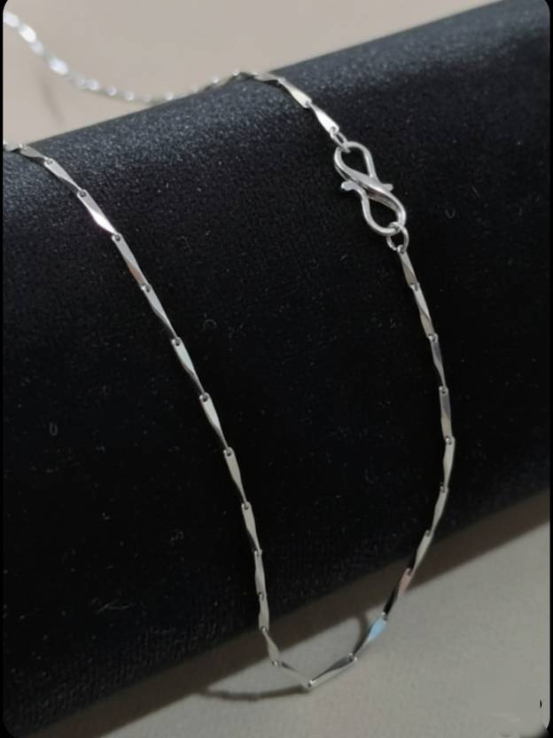Ashiyanjewel Twisted Bar Link or Bar and Eyelet chain for women and men Silver Chain