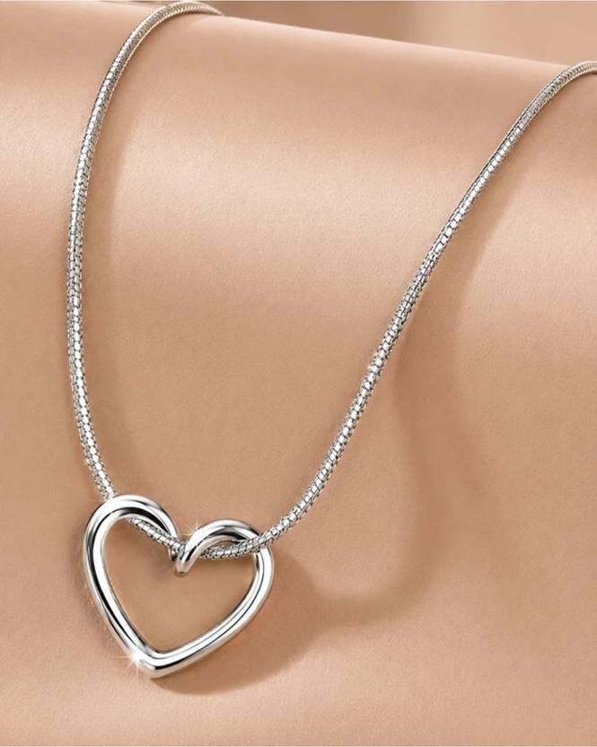 Kailashkum minimalist open heart pendant necklace Metal, Stainless Steel Necklace