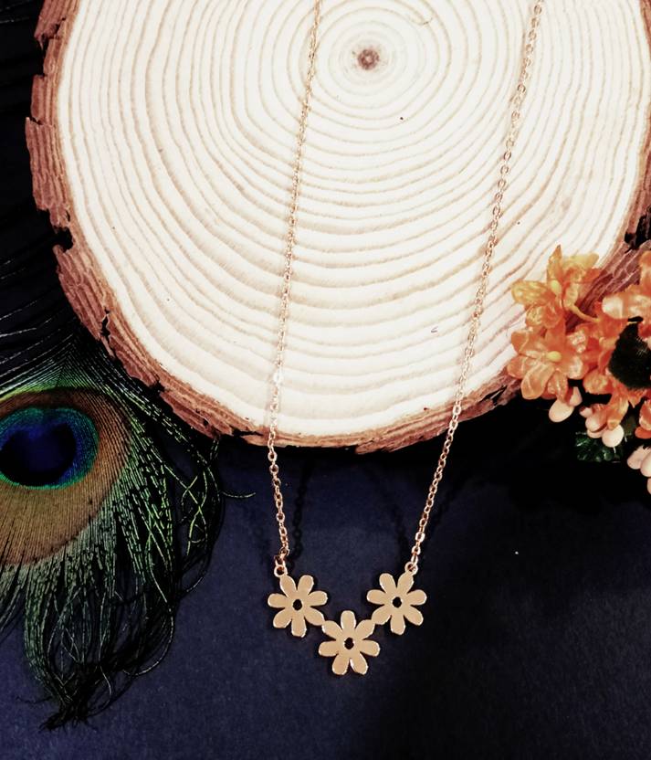 Asmitta jewellery Rose Gold plated pendant set for woman Copper Plated Alloy Chain