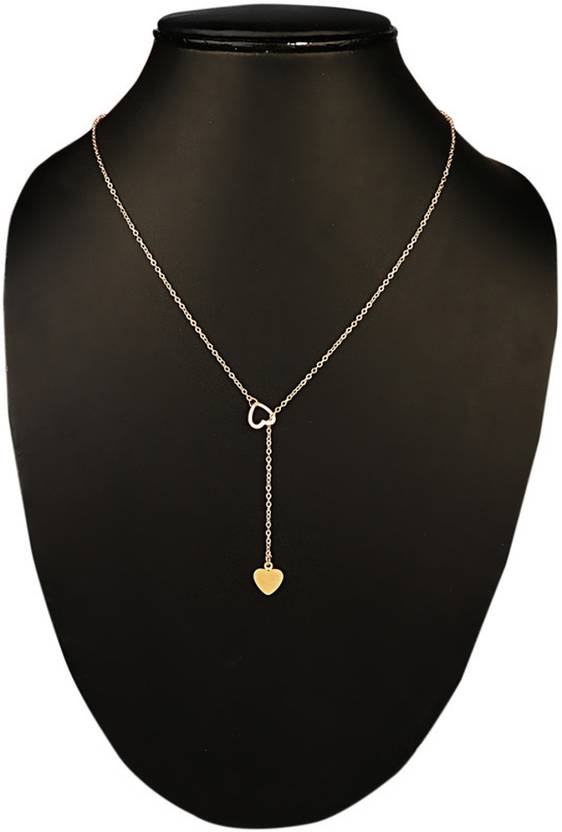 Stylish Single Layered Heart In Heart Pendant Necklace For Ladies Gold-plated Plated Alloy Necklace