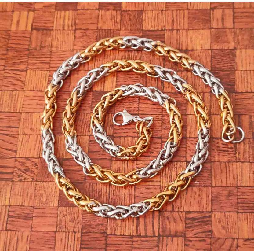 M Men Style Stainless Steel Mens Franco Chain Necklace Sterling Silver 10-grams-gold-chain-latest-new-design-grt-jewellers-mens-gold-chain