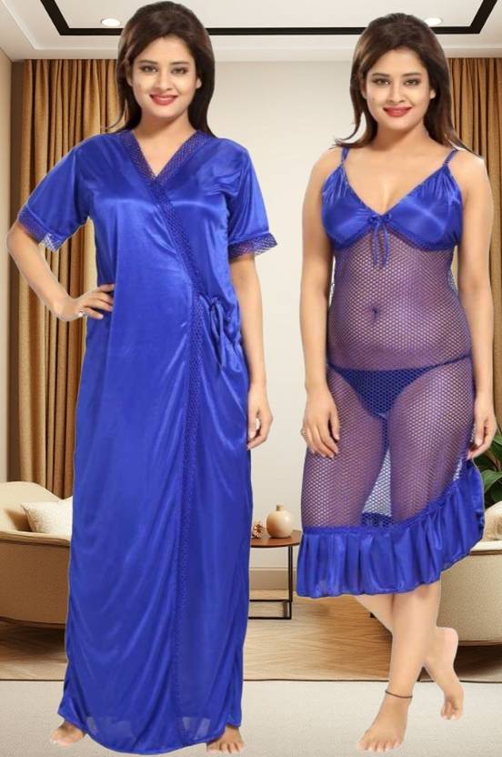 Bombshell Pack of 2 Women Nighty with Robe
