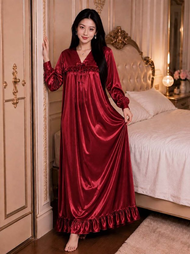 UKM Women Nightdress Maroon - Image 2