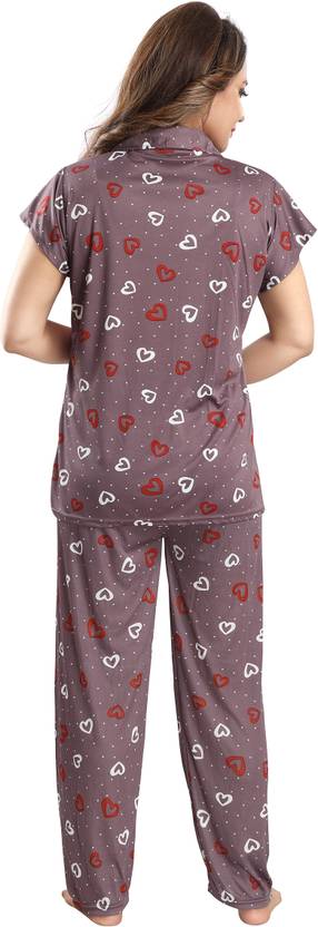 Women Shirt & Pyjama set Multicolor, Blue Printed