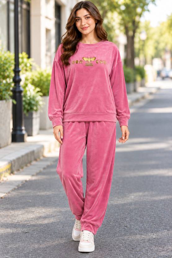 Belfry Women Self Design Pink Night Suit Set