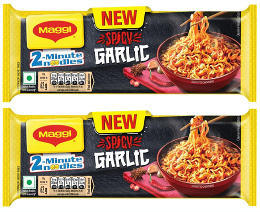 Maggi 2-Minute Spicy Garlic Noodles, 496 g(248g*2) Instant
