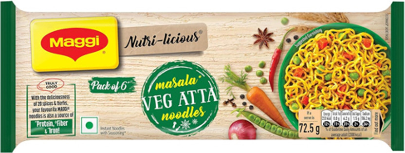 Maggi Nutri-Licious Veg Atta Masala Noodles, 435 g Instant