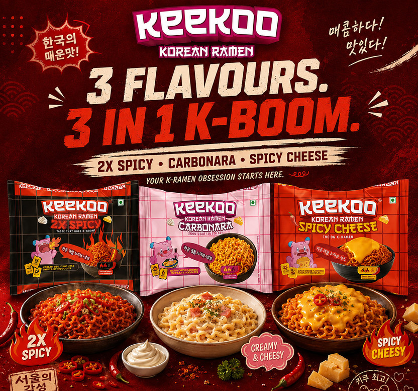 keekoo Korean Ramen Trio Combo Instant Noodles