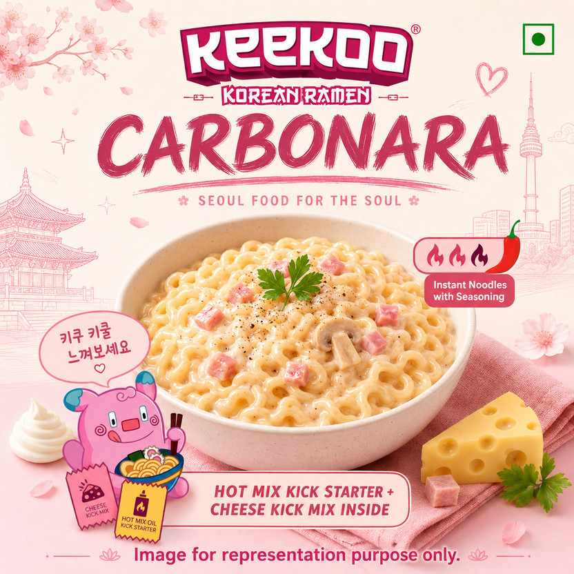 keekoo Korean Carbonara Flavoured Instant Noodles