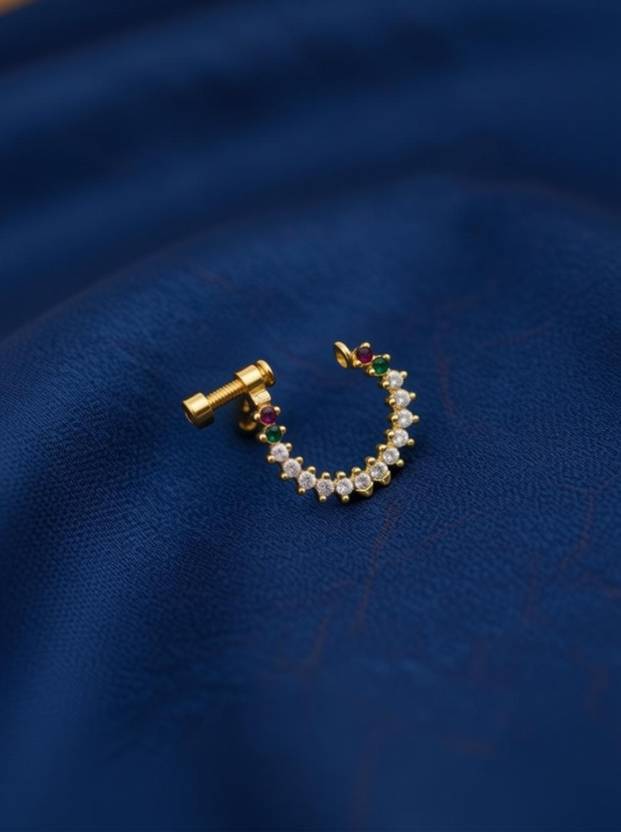 ZEELLO Cubic Zirconia Gold-plated Plated Brass Nose Ring