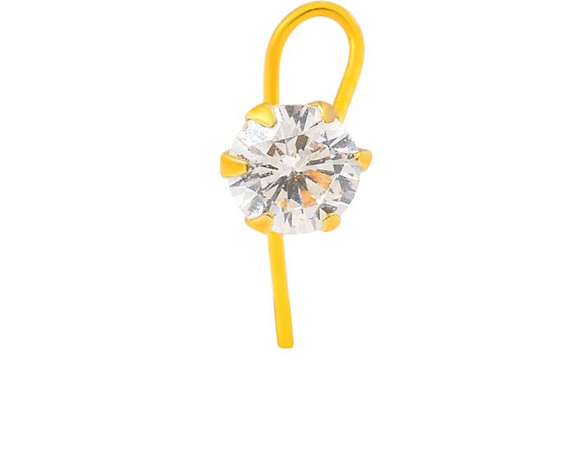 Admier Cubic Zirconia Gold-plated Plated Brass Nose Stud