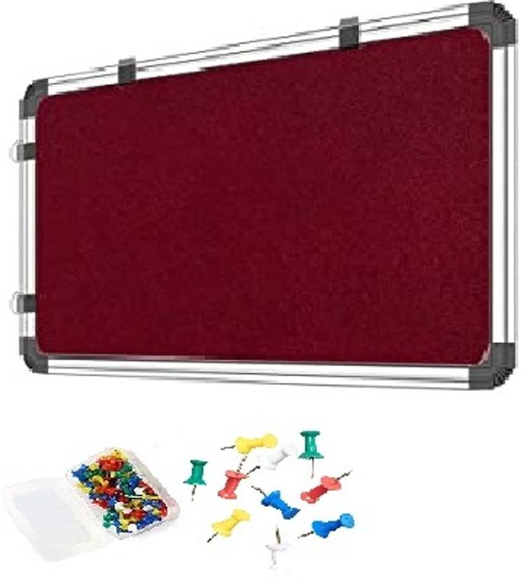 katrik 1x2 Ft Notice Board With 50 Pin for Office, School and Home