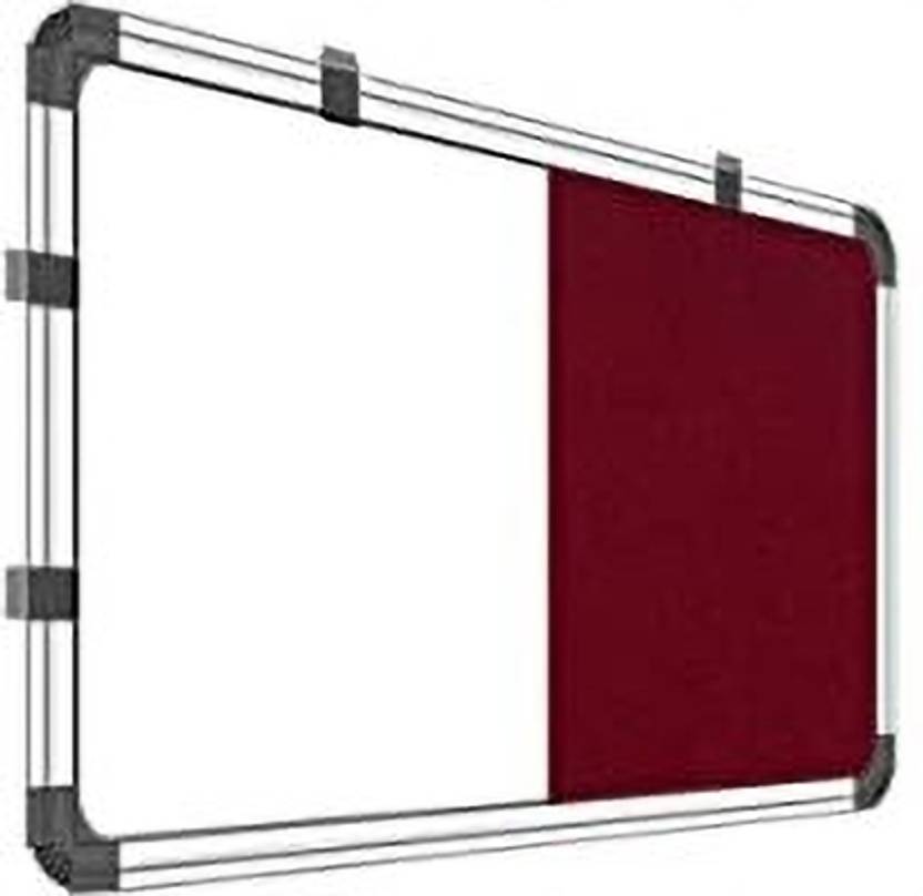 katrik 1.5x2 Feet Combination Whiteboards and Maroon Pinup Board
