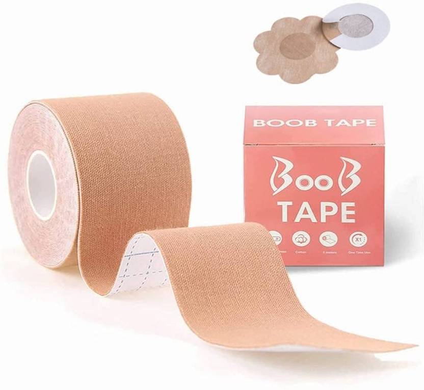 My Machine Boob Tape for Large Breast Breathable Push Up Tape, Waterproof & Sweatproof Tape Cotton Peel and Stick Bra Petals