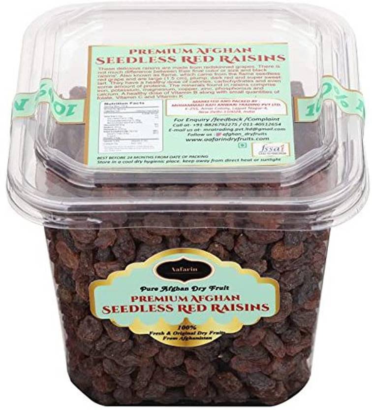 Aafarin Premium Afghan SEEDLESS RED Raisins ( LAL KISHMISH / Flame