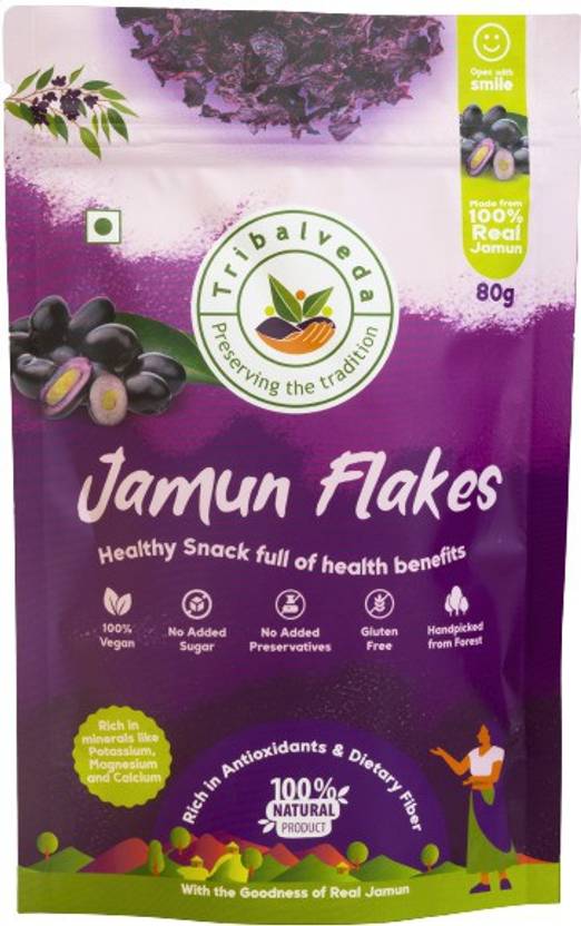 Tribalveda Jamun Flakes 80 gm Dried Jamun Fruit Fresh Jambolana Black