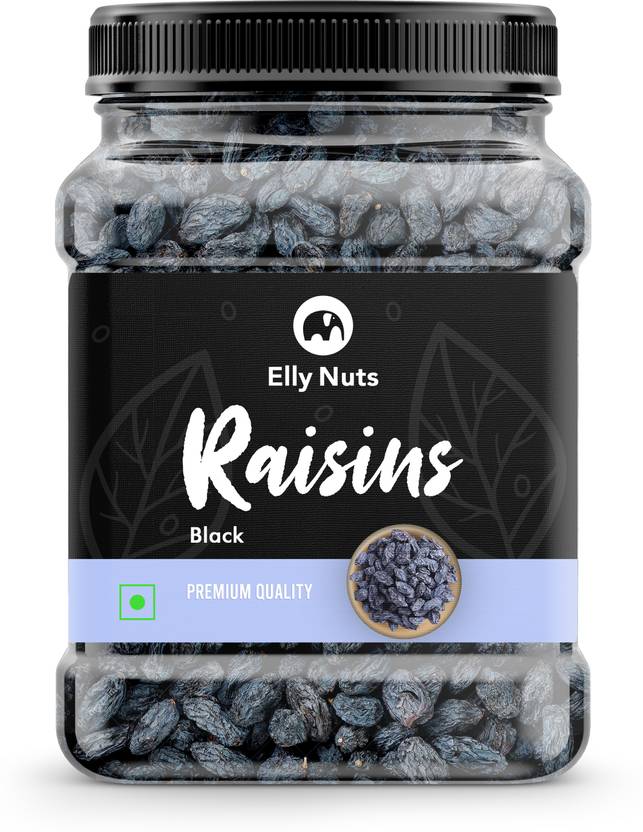 Elly Nuts Premium Seedless Black Raisins 1kg Raisins Price in India