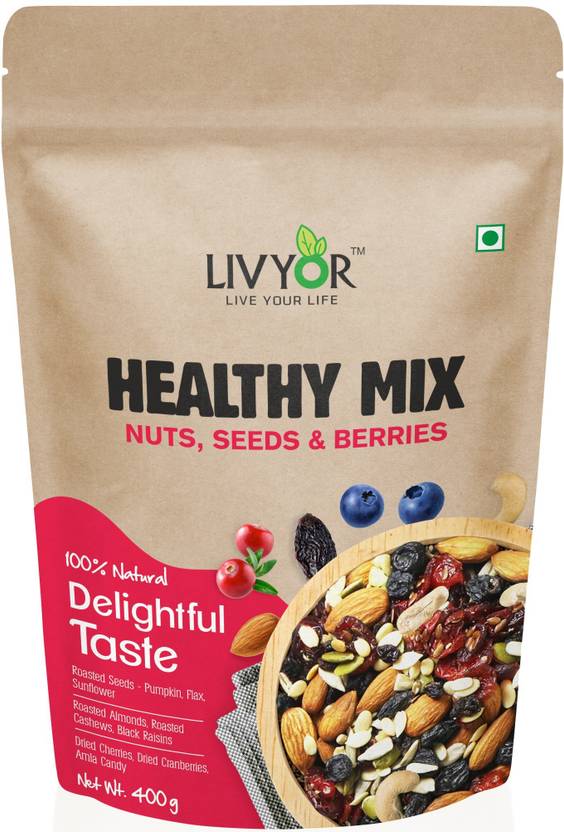 LIVYOR Healthy Mix Nuts, Seeds and Berries Combo Pack Super